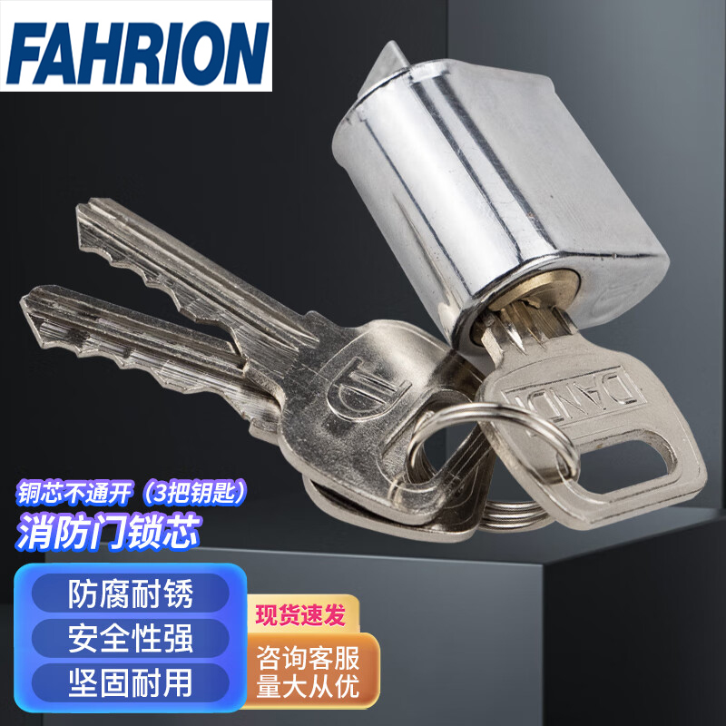 FAHRION/飞日诺 FAHRION/飞日诺 FR010513 100037484 FAHRION飞日诺  消防门锁芯 (最小起订量 :3个) 铜芯不通开(3把钥匙) FR010513