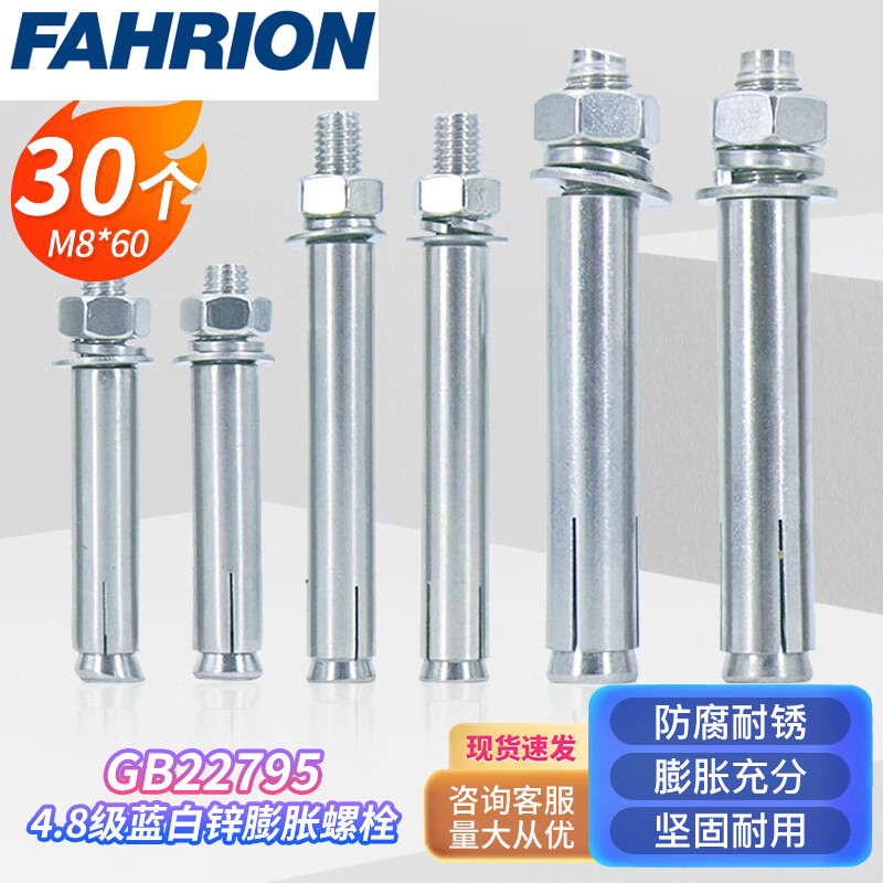 FAHRION/飞日诺 FAHRION/飞日诺 FR180470 100184487 FAHRION飞日诺  膨胀螺栓 (最小起订量 :1包) M8*60（30个） FR180470
