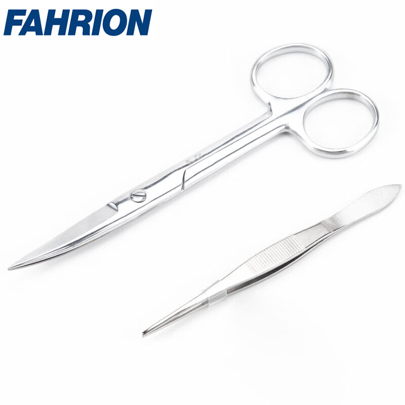 FAHRION/飞日诺 FAHRION/飞日诺 FR231972 102366799 FAHRION飞日诺  不锈钢镊子套装 (最小起订量 :1套) 弯尖剪刀140mm+直头镊子100mm FR231972